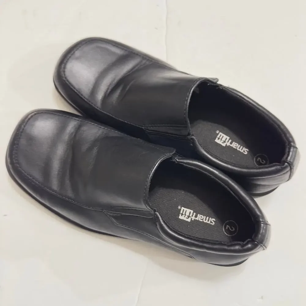 SmartFit Black Slip On Dress Shoes Boys Youth Size 2